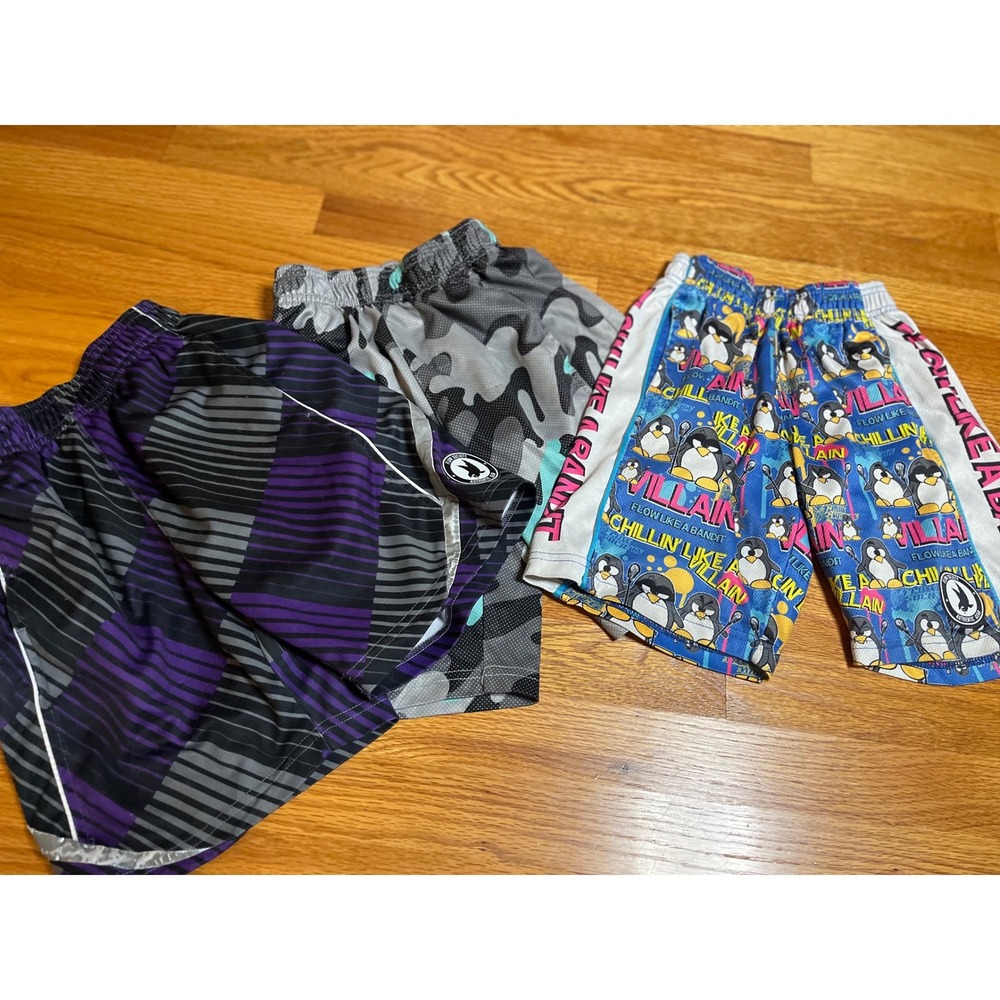 Flow Society Shorts Bundle (3) Novelty Prints Purple Gray Blue Penguin Villain S